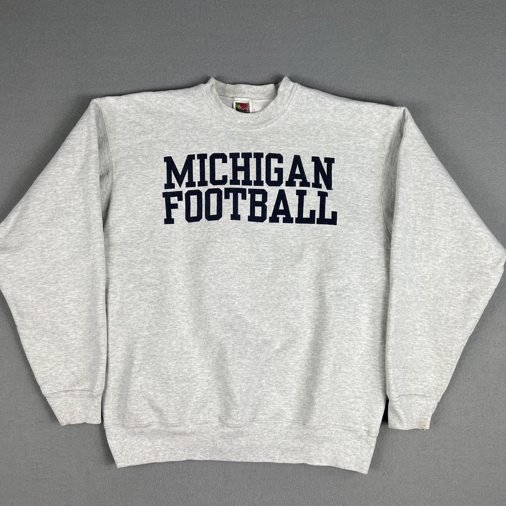 VTG University‎ of Michigan Football Sweatshirt Fits L Super Cotton 1990s USA